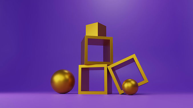 Podiums Product Minimalistic Abstract Display Platforms Set Low-poly 3D model