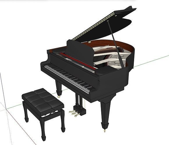 Baby Grand Piano - 150cm  3D model