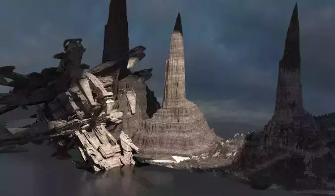 Mars Gods Mountain Alien Ruins Kit bash 2