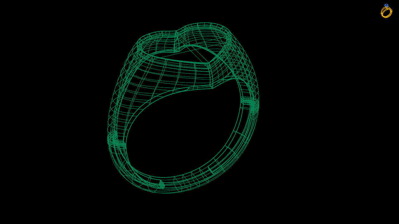 Heart signet ring stl file 3D print model_4
