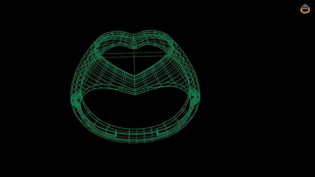 Heart signet ring stl file 3D print model_5