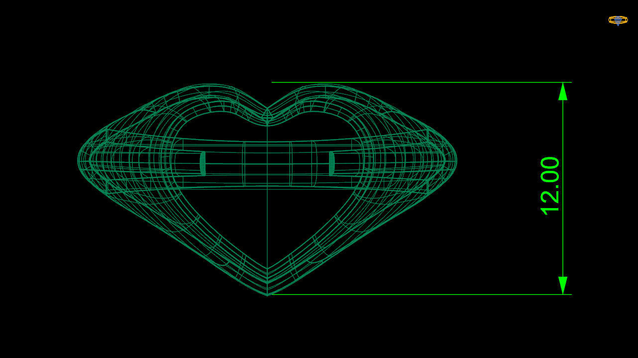 Heart signet ring stl file 3D print model_2