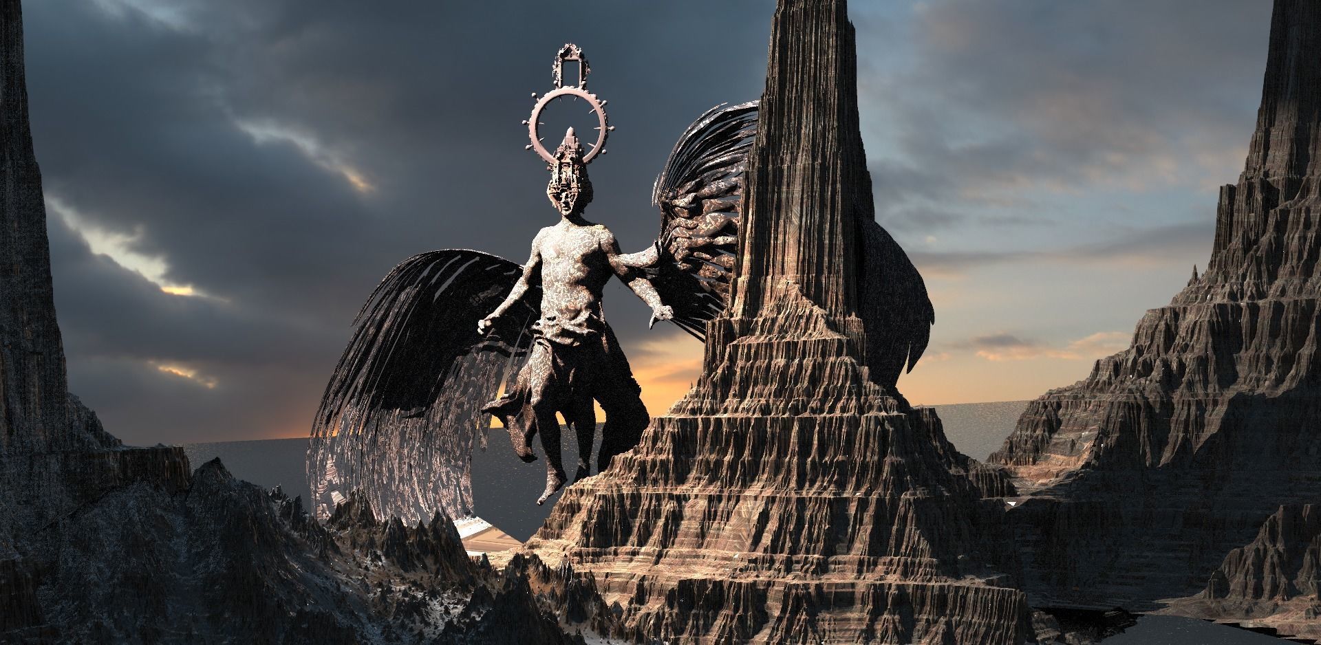 Mars Angel Scene Kit bash 3D model_1