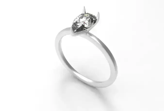 RINGS engagement ring with pear shaped diamond