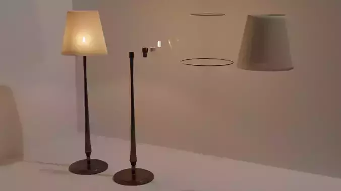 Floor Lamp With Shade Modified With Prodecurals in Blender