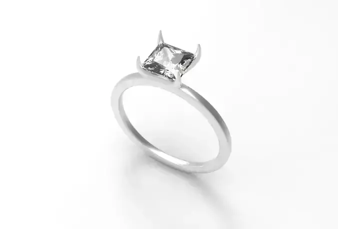 RINGS engagement ring with princess cut diamond