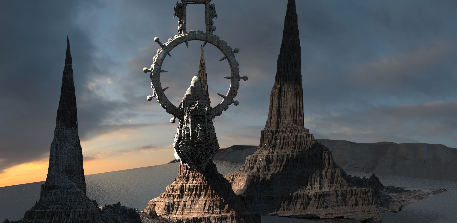 Ancient Mars Temple range 3D model_1