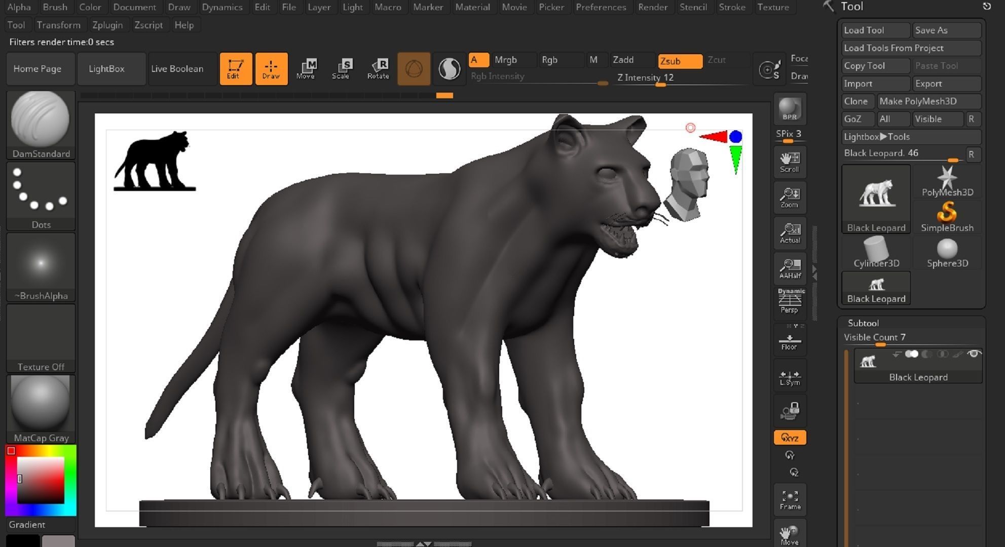 Leopard panther 3D model_11