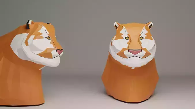 Tiger bust LOWPOLY