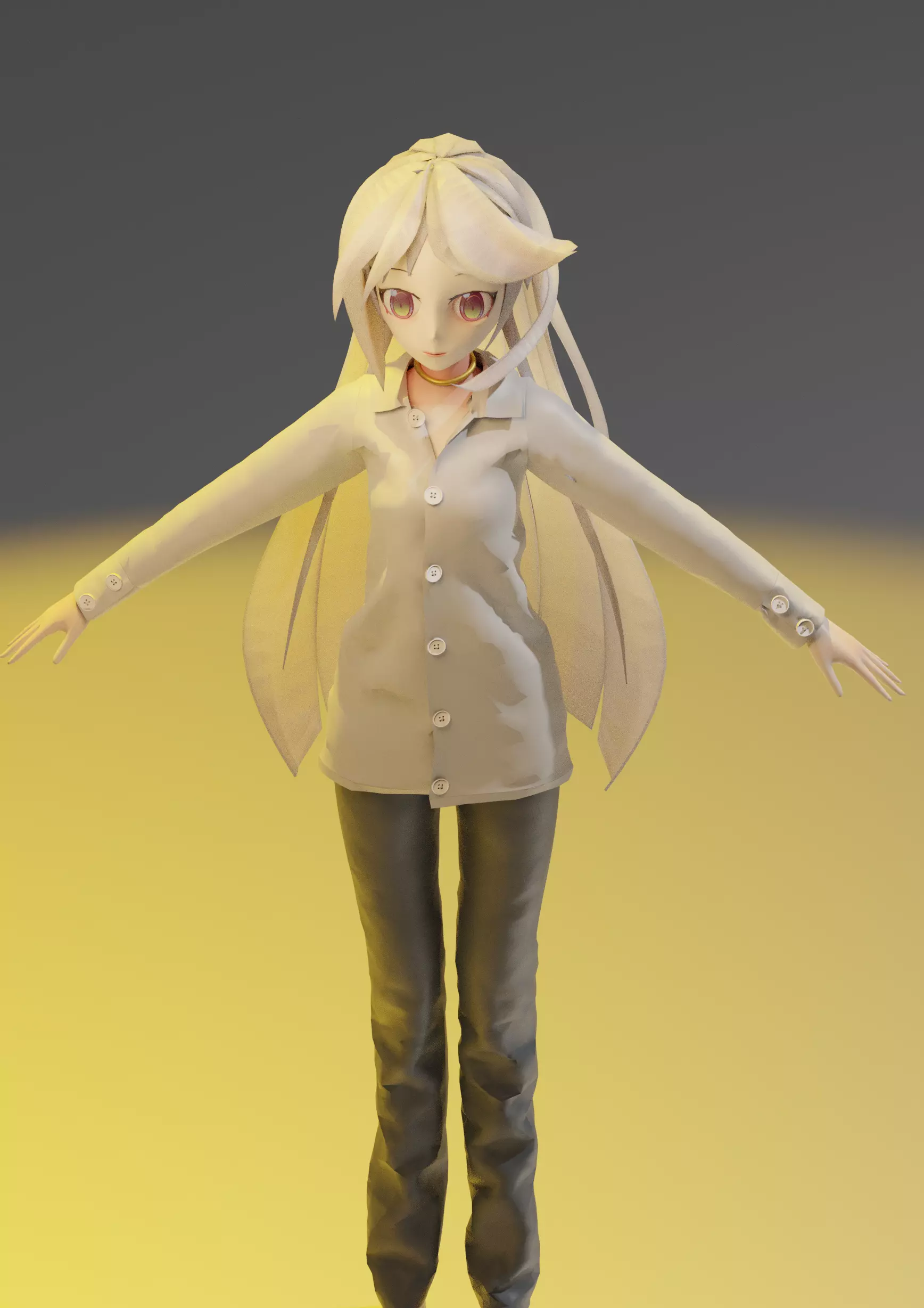 A girl anime Free 3D model_0