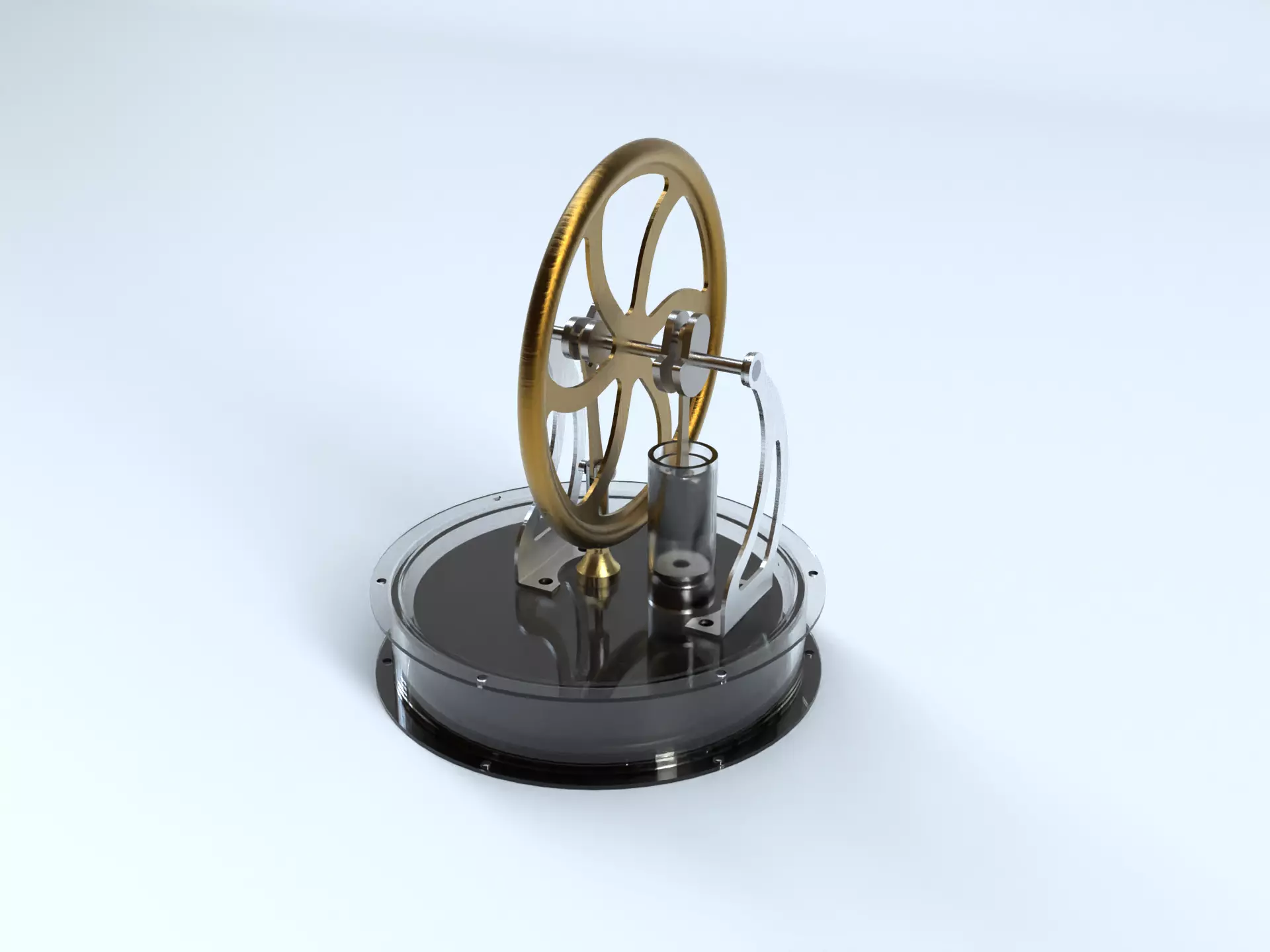 Temperature difference Stirling engine 3D model_0