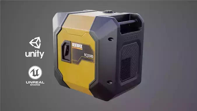 Portable Inverter Generator Low-poly 3D model