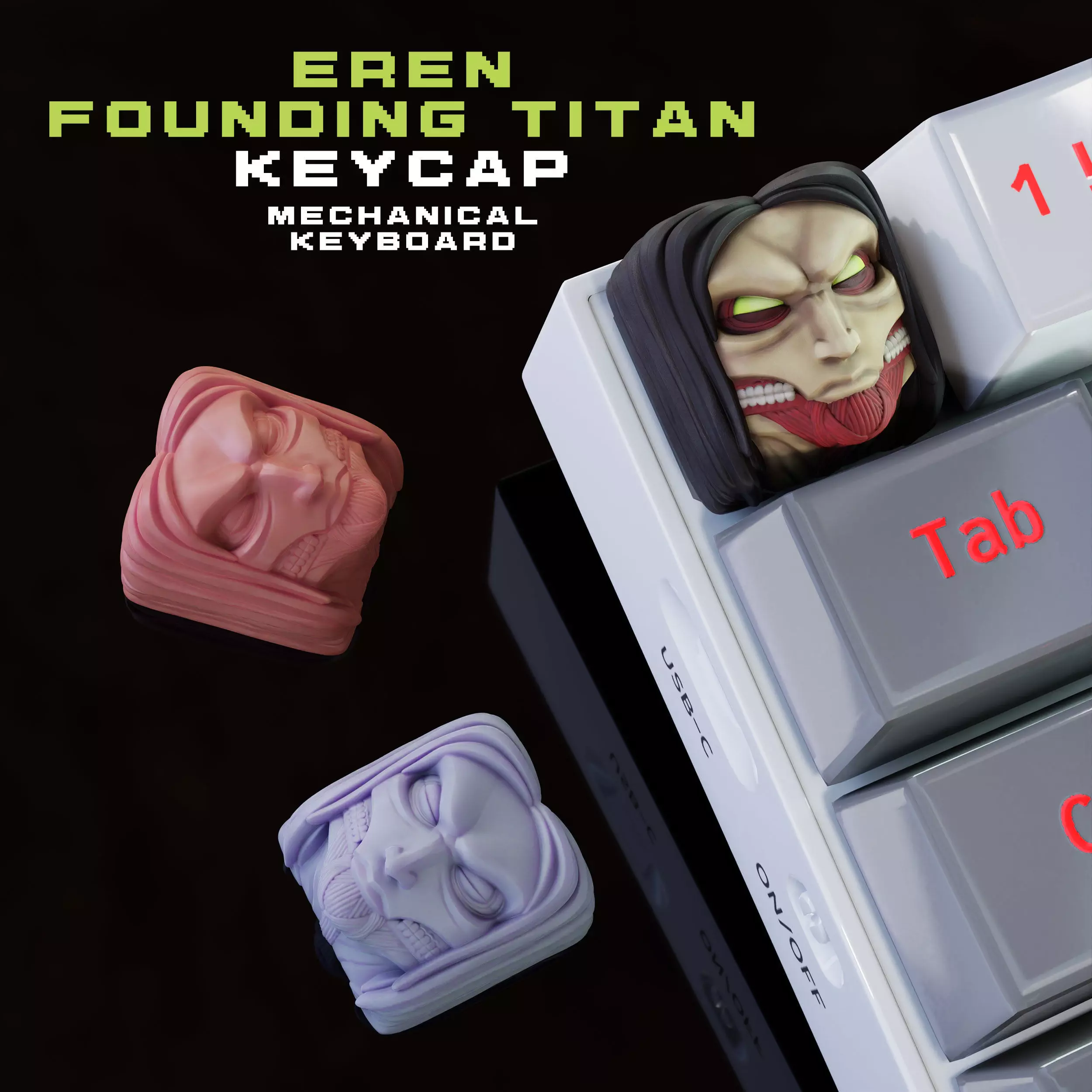 Eren Founding Titan - Keycap 3D mechanical keyboard - AOT SNK 3D print model_0