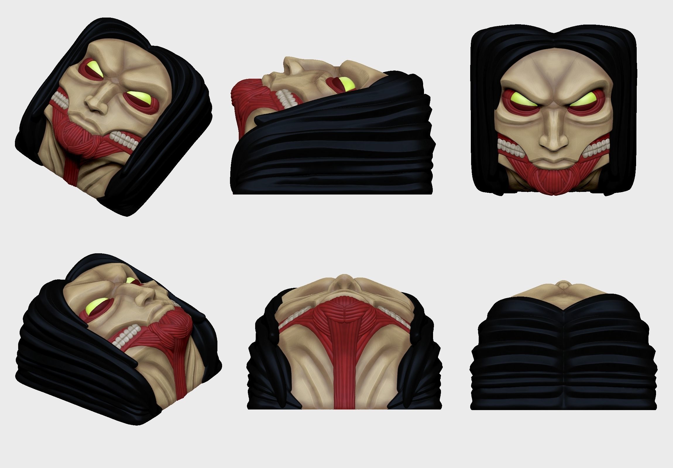Eren Founding Titan - Keycap 3D mechanical keyboard - AOT SNK 3D print model_1