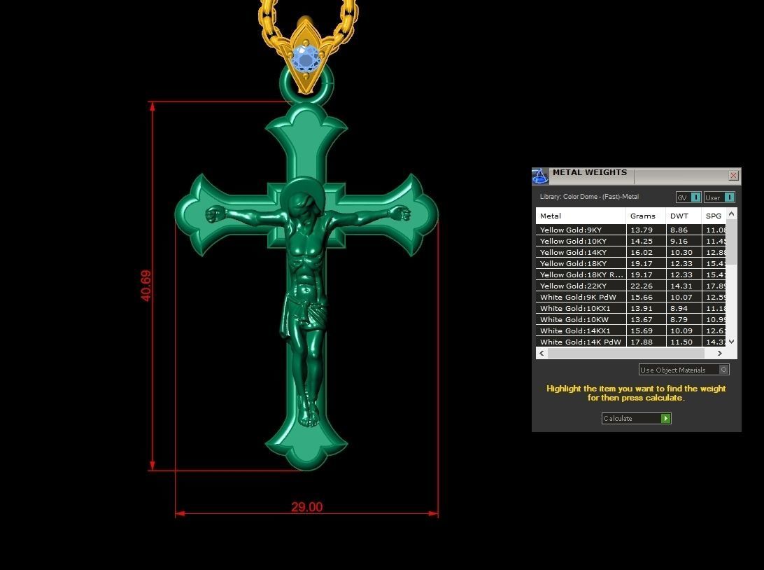 Jesus pendant 3D model_1