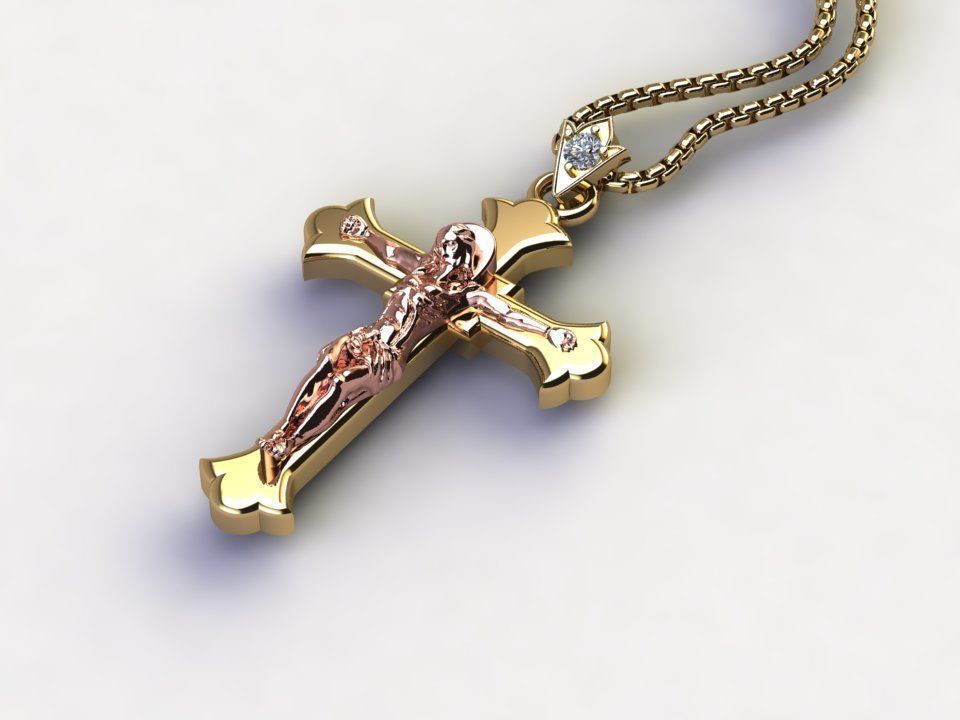 Jesus pendant 3D model_3
