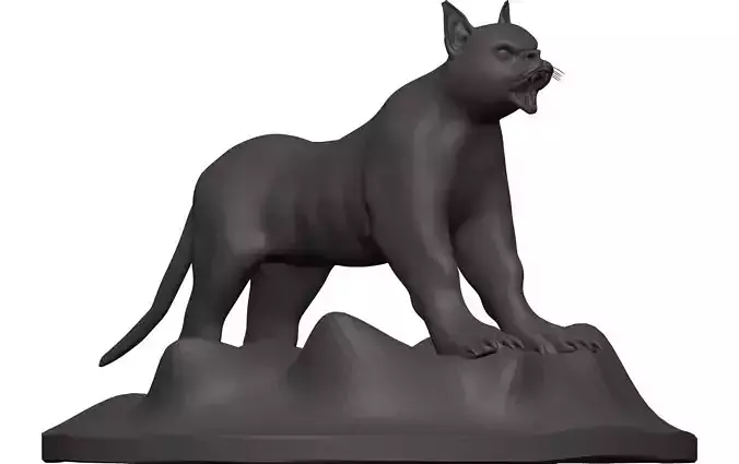 Caracal statue of tiger 3D model