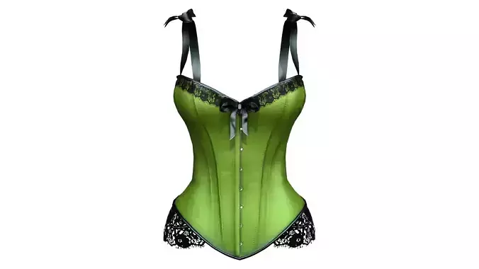 Corset with Straps and Bows Low-poly 3D model