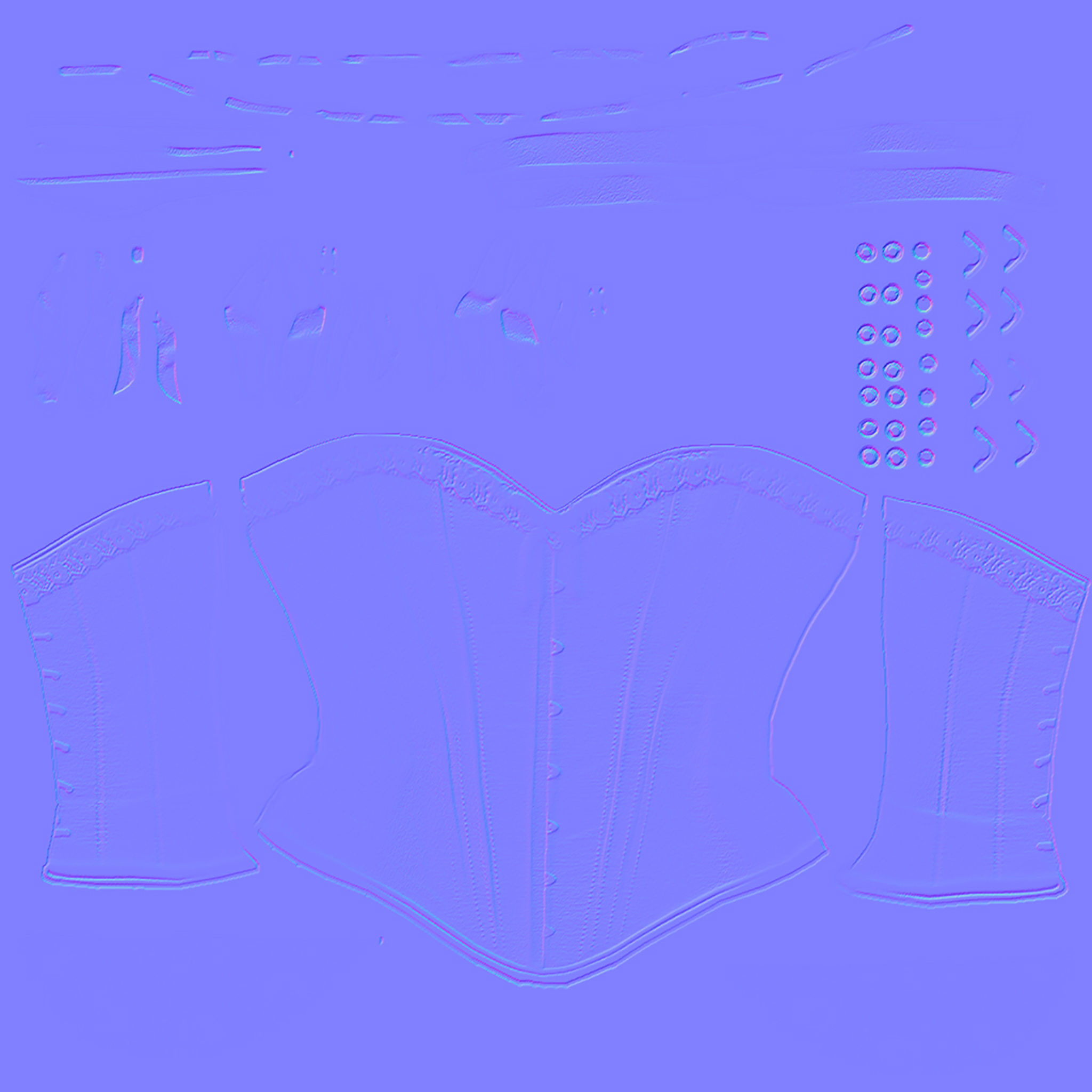 Corset with Straps and Bows Low-poly 3D model_18