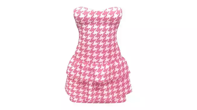 Strapless Dress With Ruffled Skirt