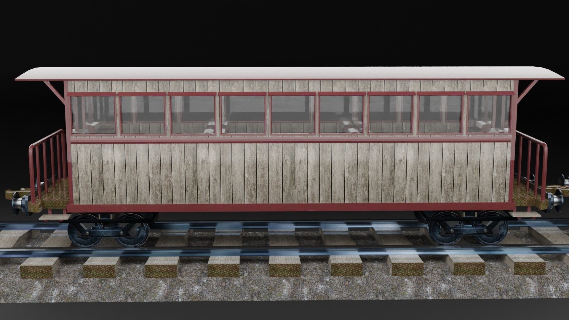 Old Train - Low poly Low-poly 3D model_4