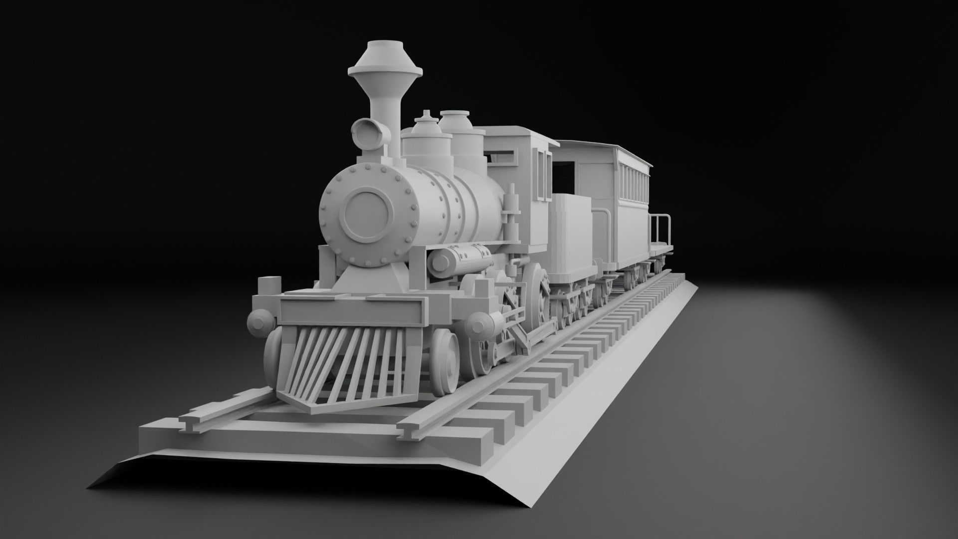 Old Train - Low poly Low-poly 3D model_8