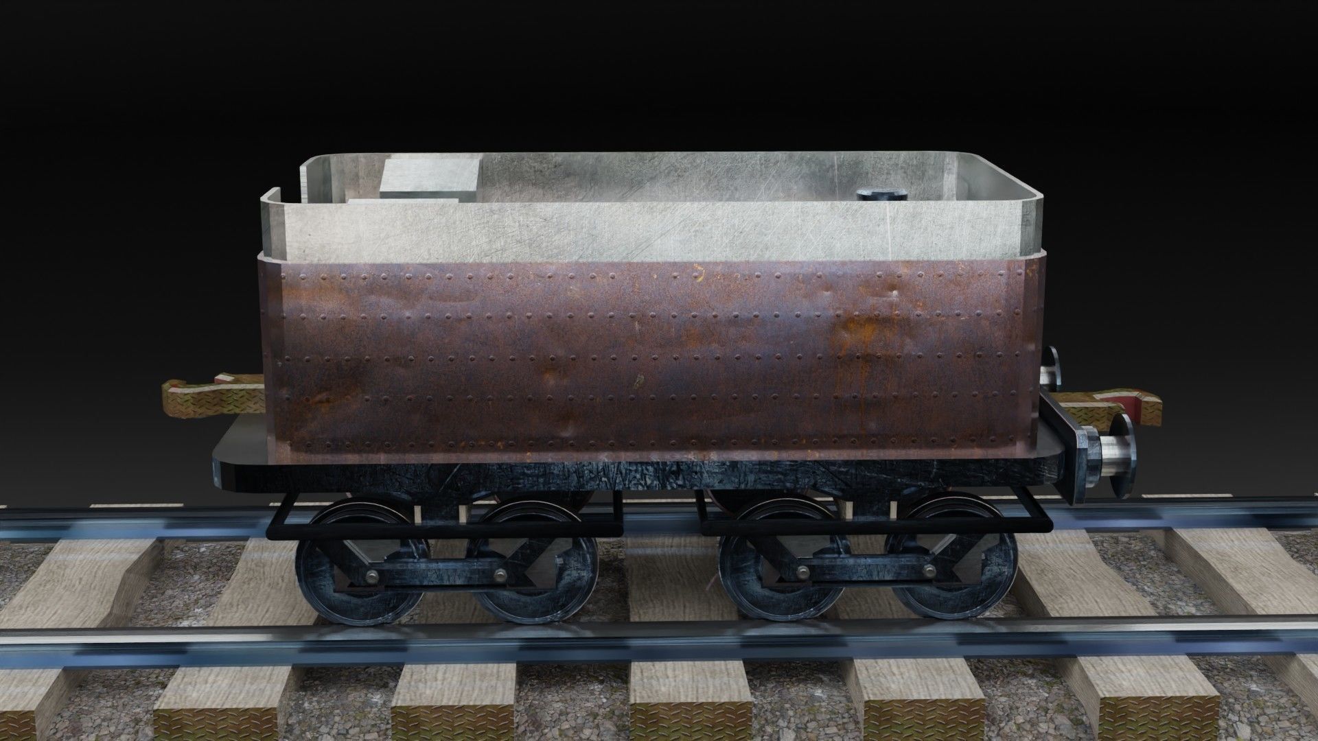 Old Train - Low poly Low-poly 3D model_3