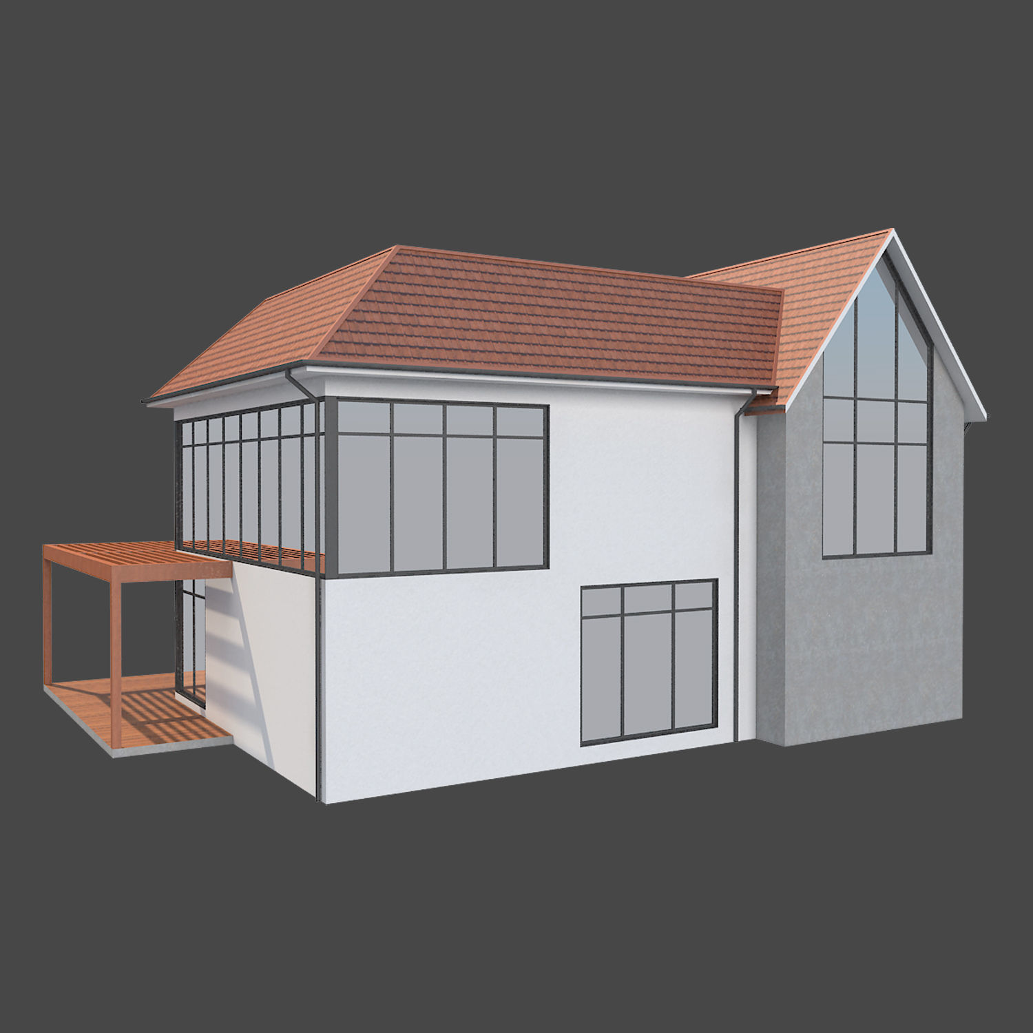 House 2 modern 3D model_4
