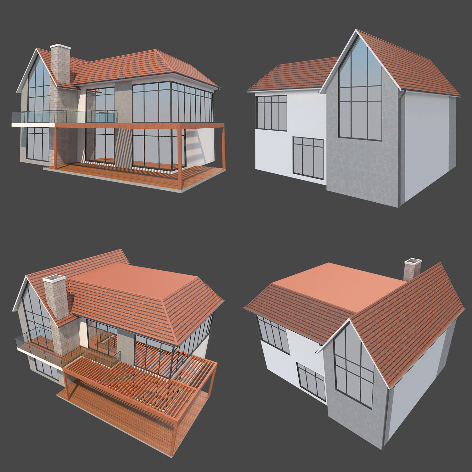 House 2 modern 3D model_7