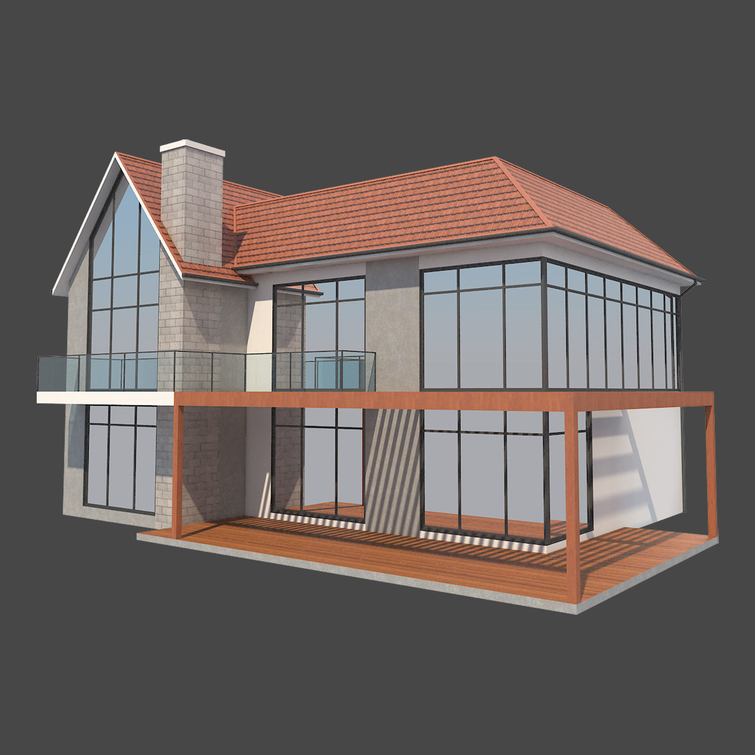House 2 modern 3D model_8