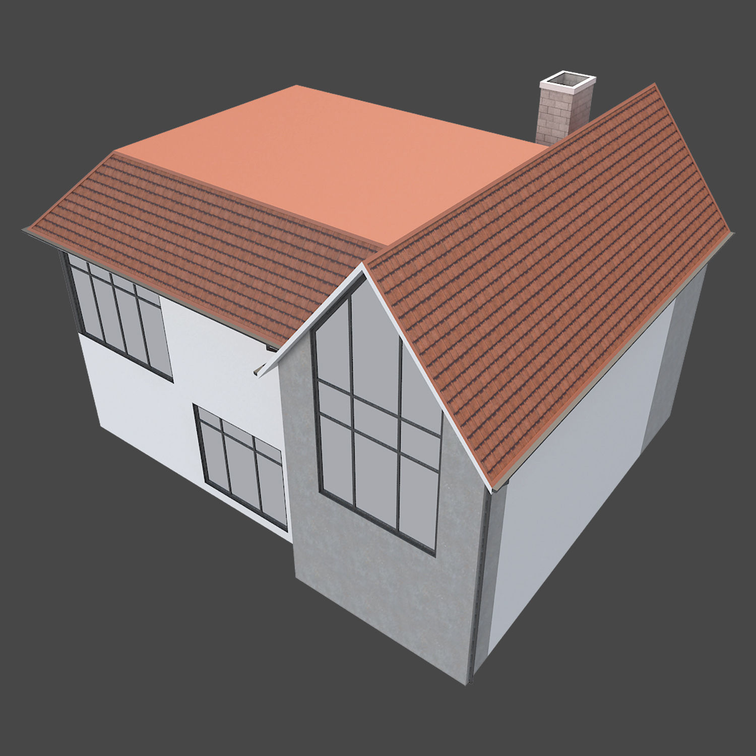 House 2 modern 3D model_2