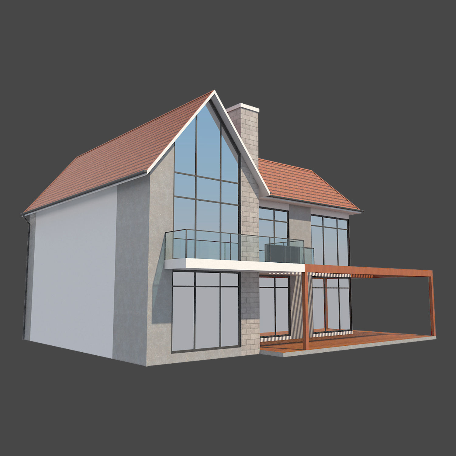 House 2 modern 3D model_5