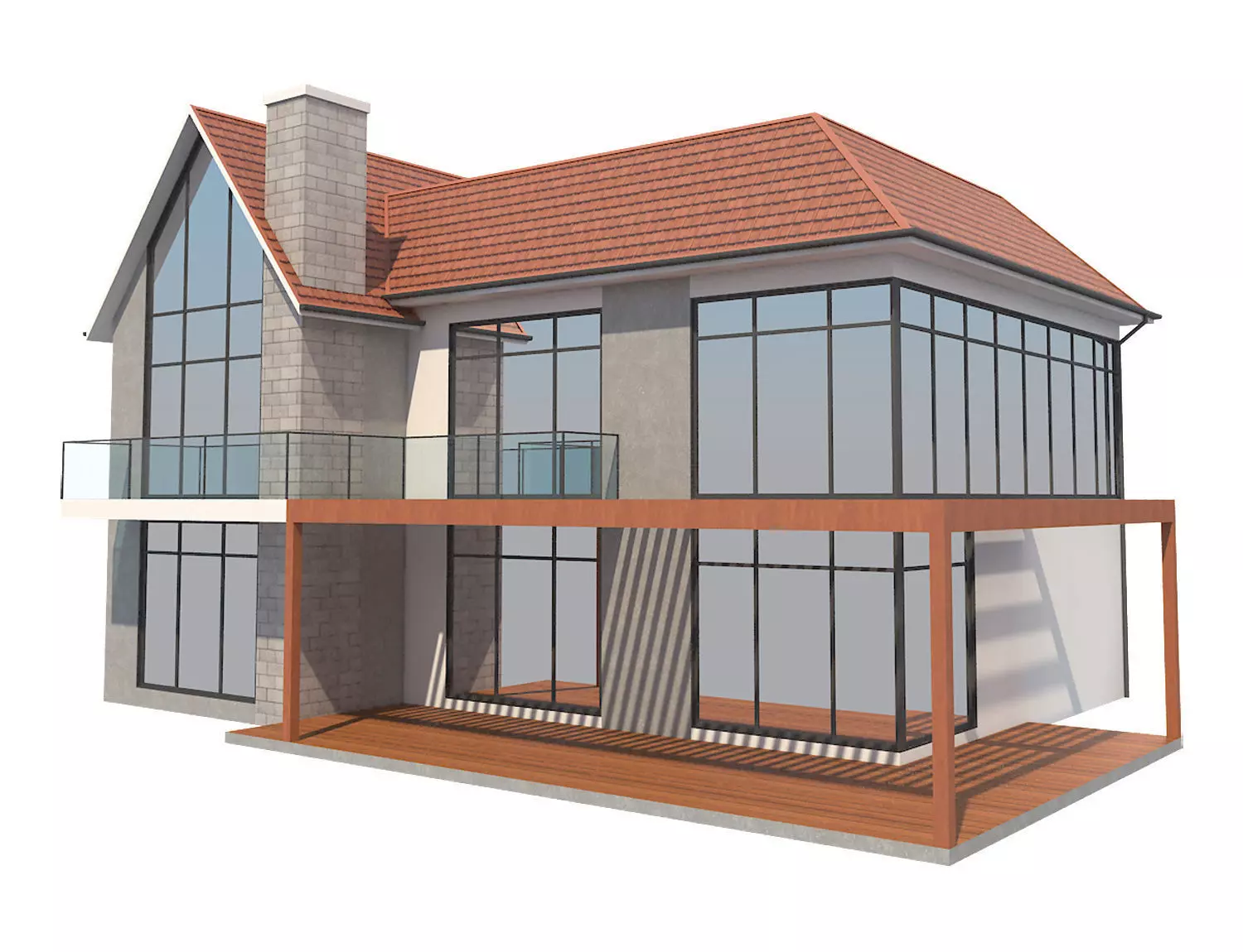 House 2 modern 3D model_0