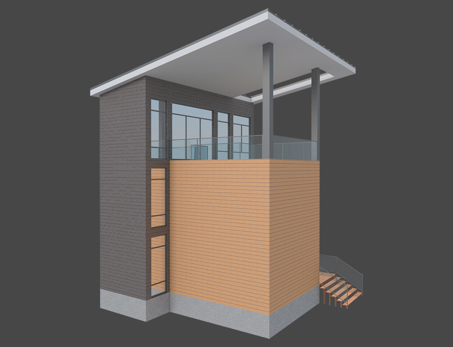 Contemporary House 1 3D model_4