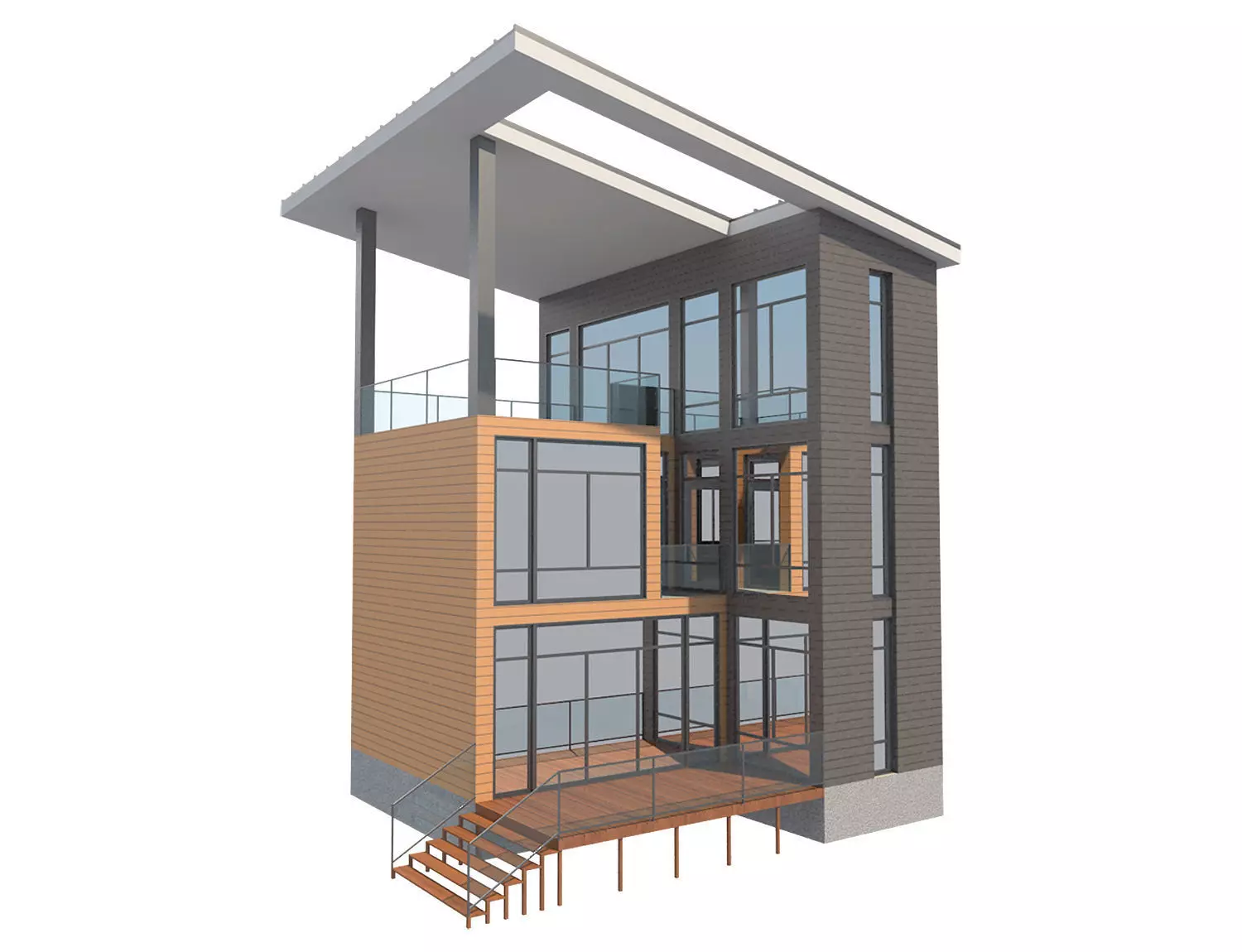 Contemporary House 1 3D model_0