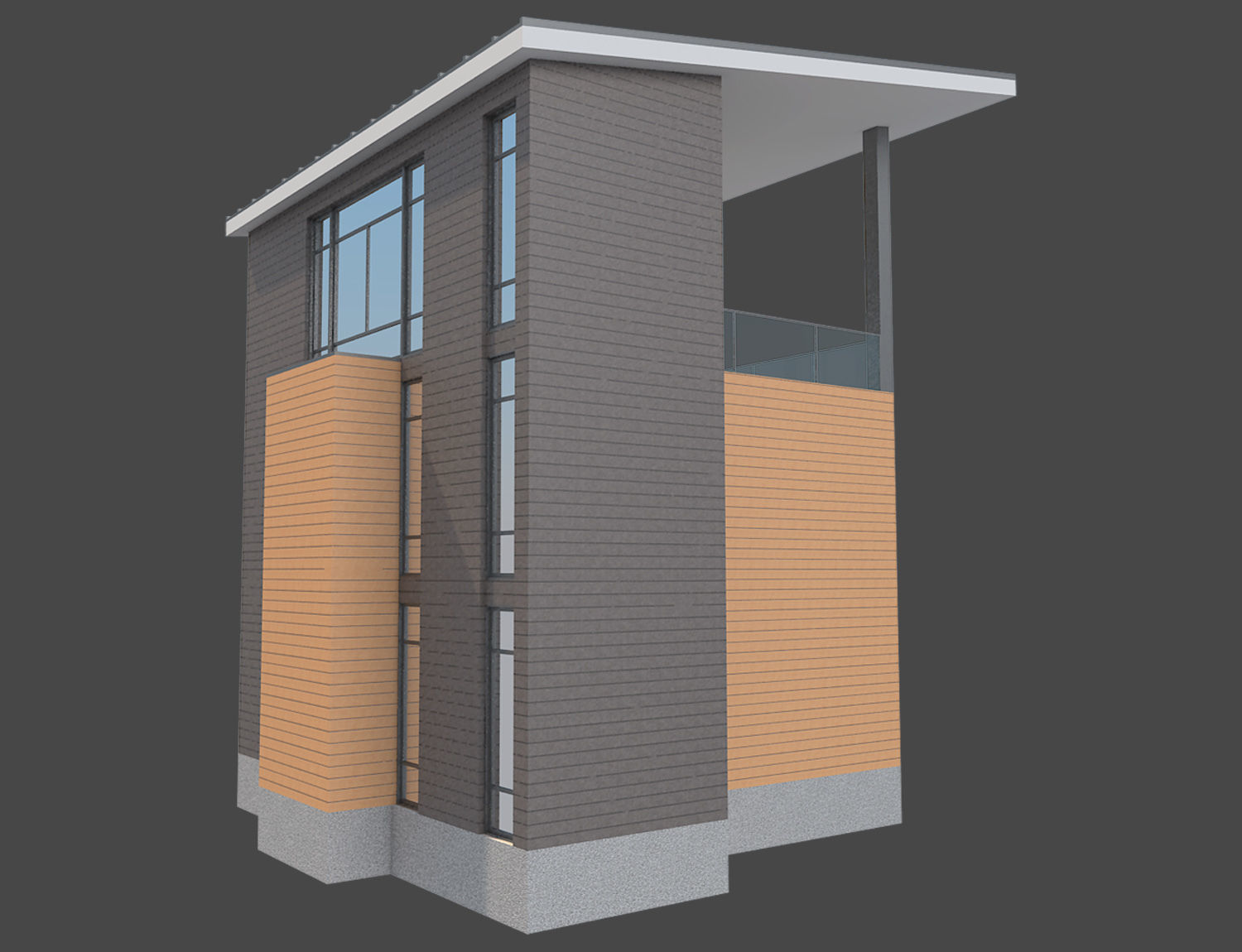 Contemporary House 1 3D model_1