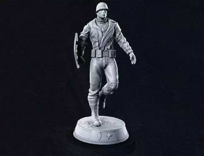 Captain America Soldier 3D Model Ready to Print 3D print model