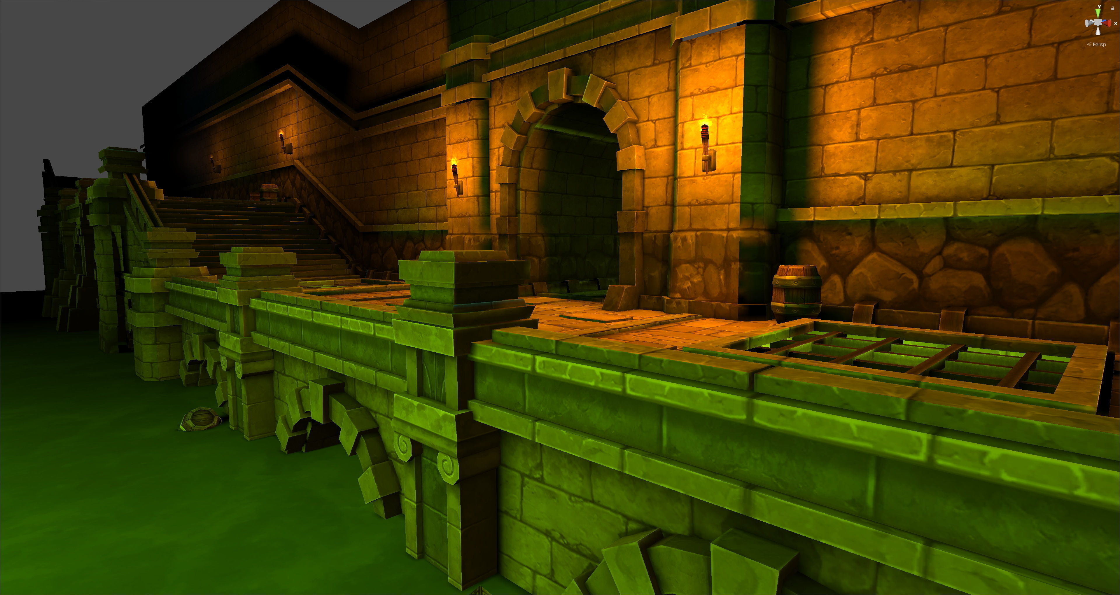 Fantasy Chess RPG Environment - City Alley Low-poly 3D model_7