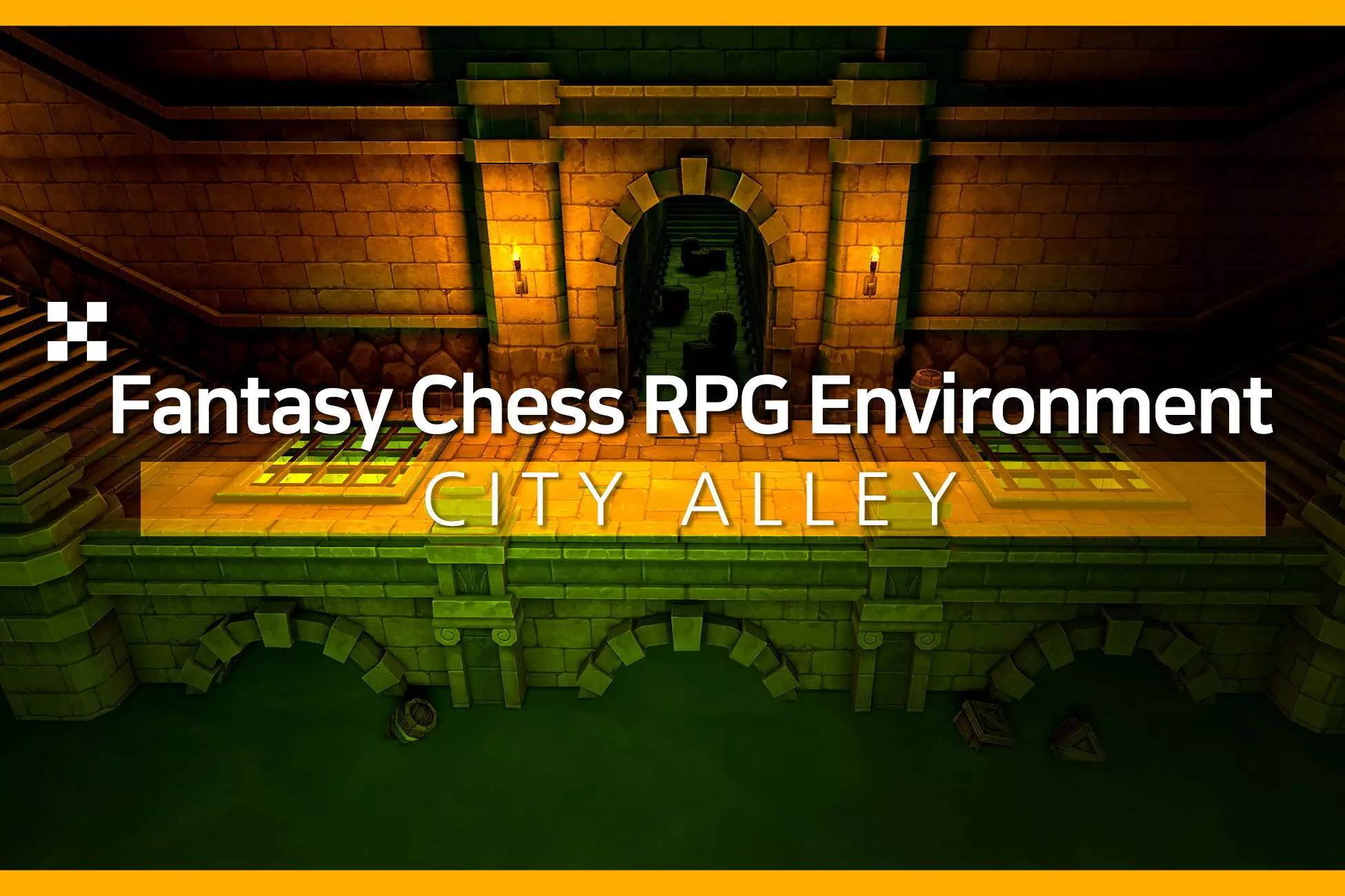 Fantasy Chess RPG Environment - City Alley Low-poly 3D model_0
