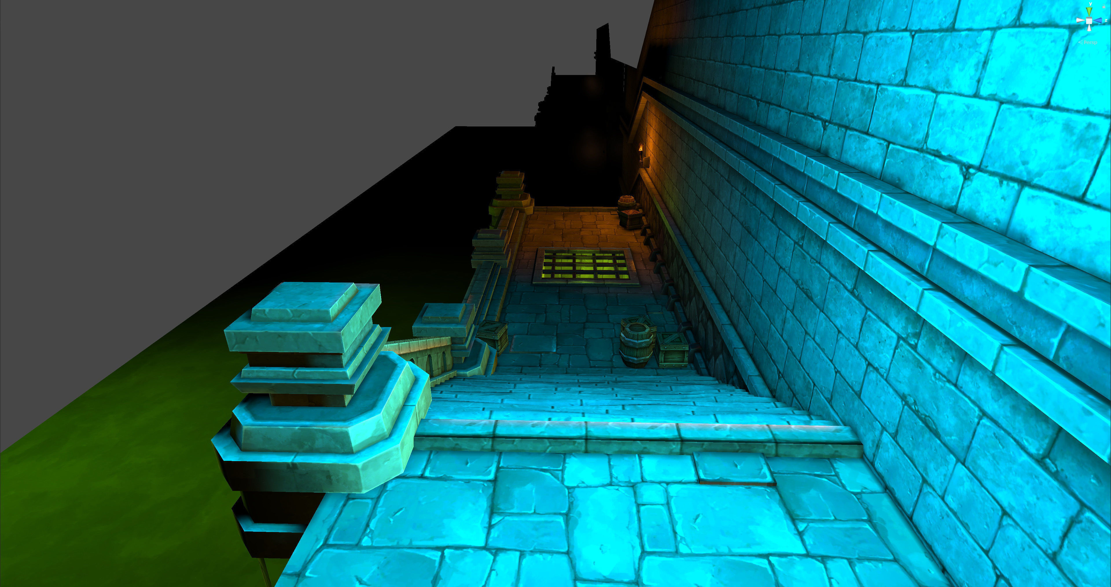 Fantasy Chess RPG Environment - City Alley Low-poly 3D model_8