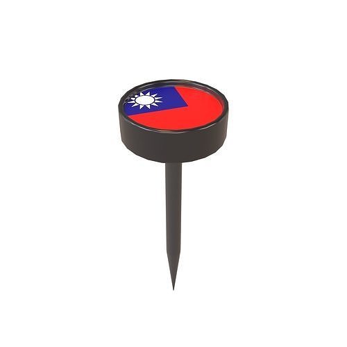 Country Pin Taiwan v1 001 Low-poly 3D model