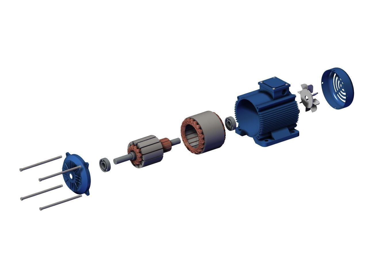 Motor DC Electrical 3D model_1