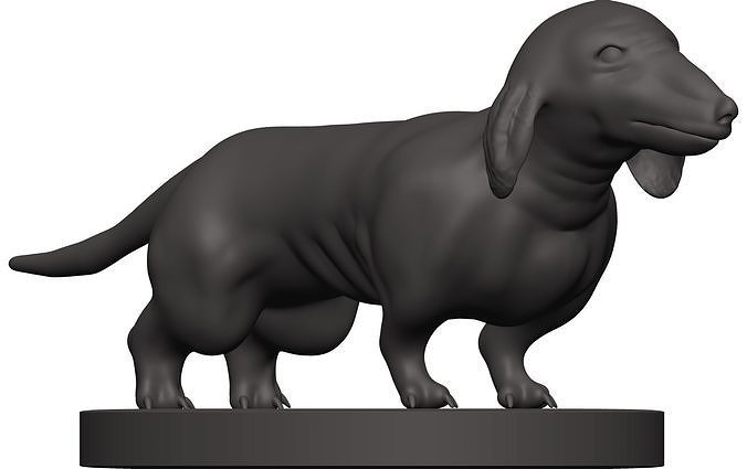 Dachshund figurine of 3D model