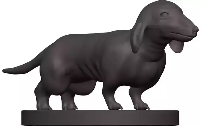 Dachshund figurine of 3D model