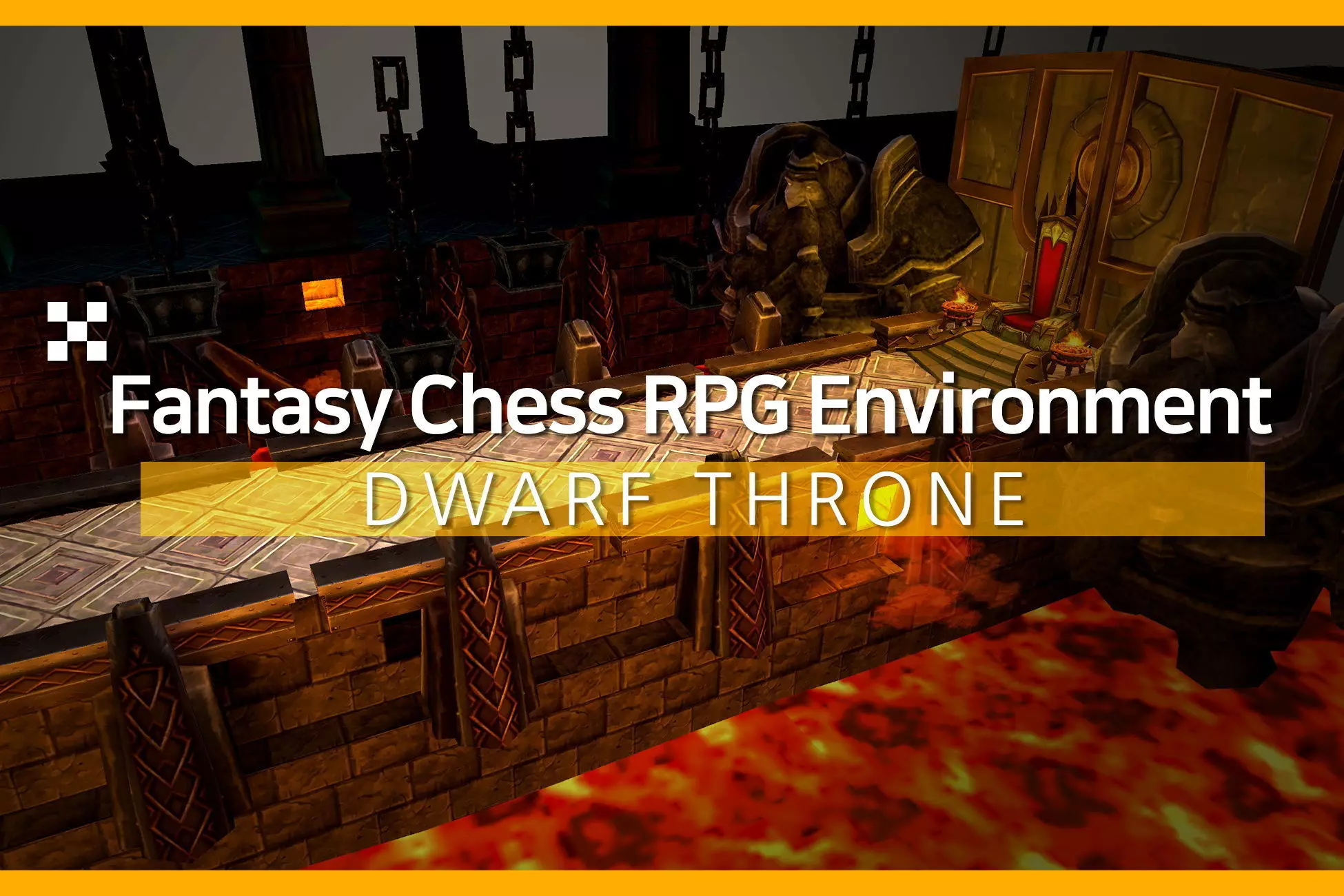 Fantasy Chess RPG Environment - Dwarf Throne Low-poly 3D model_0