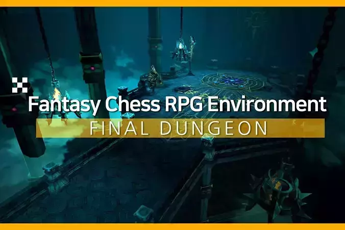 Fantasy Chess RPG Environment - Final Dungeon Low-poly 3D model