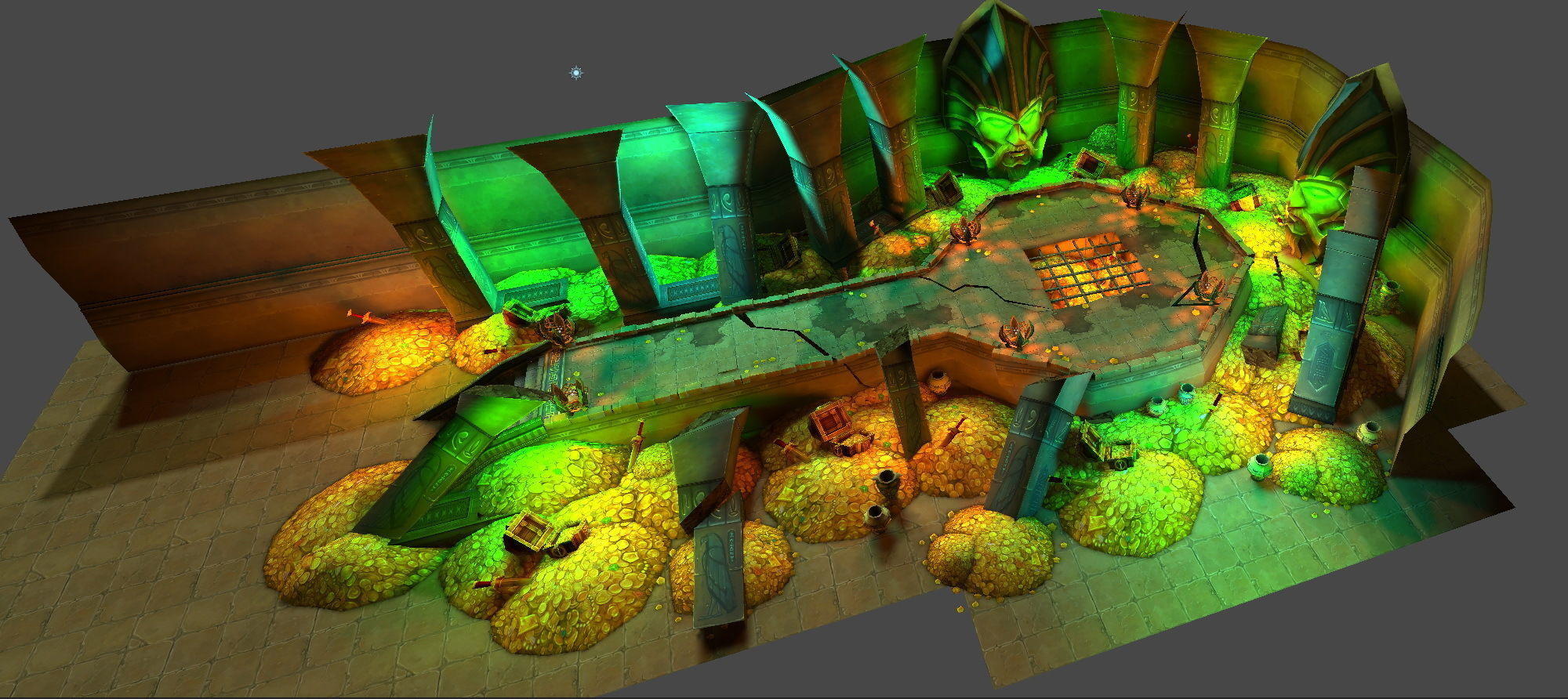 Fantasy Chess RPG Environment - Gold Dungeon Low-poly 3D model_9