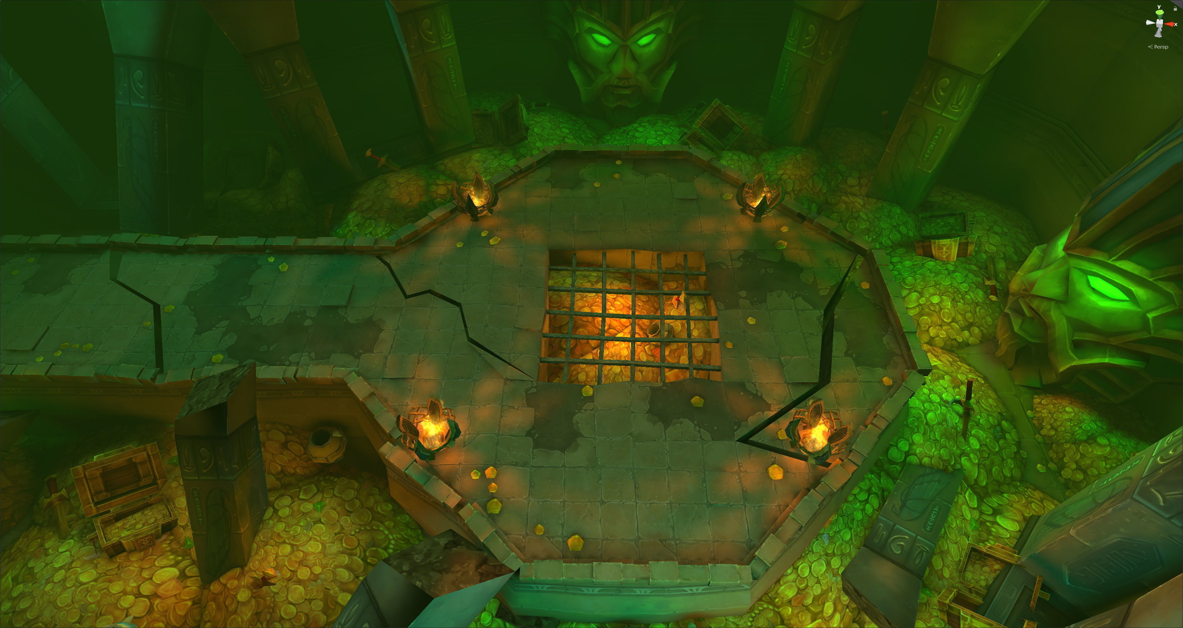 Fantasy Chess RPG Environment - Gold Dungeon Low-poly 3D model_4