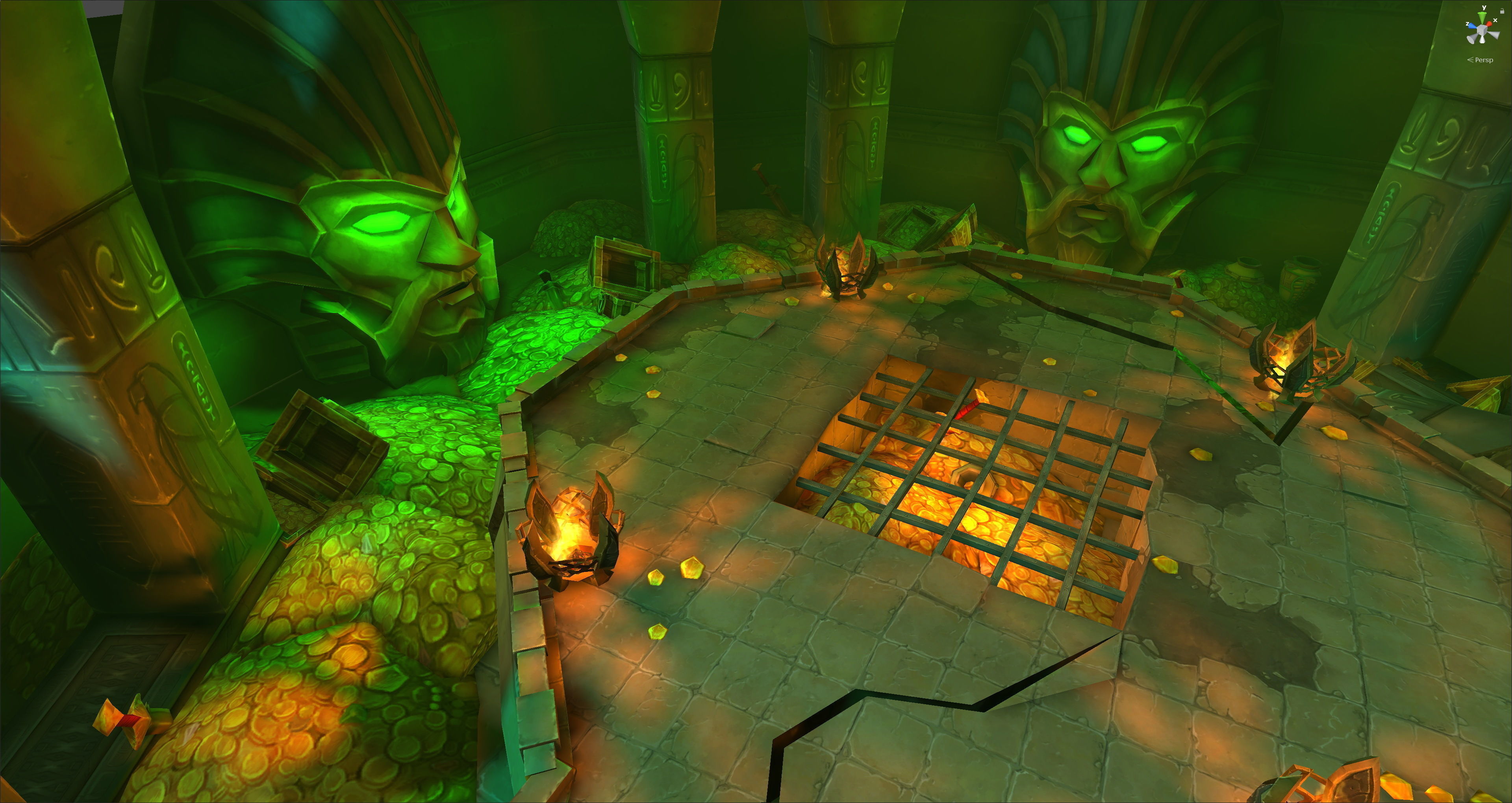 Fantasy Chess RPG Environment - Gold Dungeon Low-poly 3D model_5