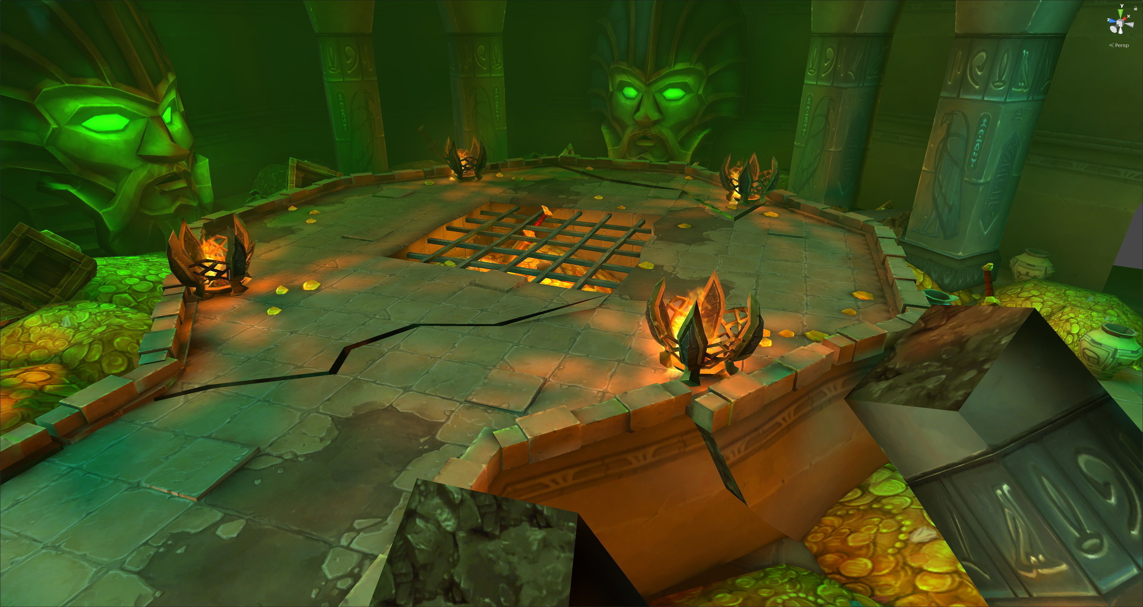 Fantasy Chess RPG Environment - Gold Dungeon Low-poly 3D model_8
